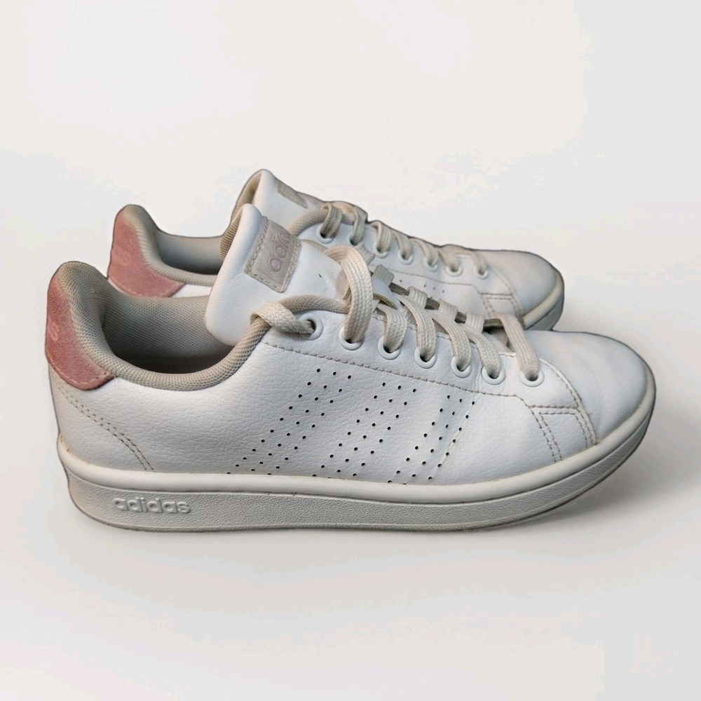 Adidas Advantage‎ Women Shoes White Pink Suede F36481 Low Top Sneakers Size 5.5